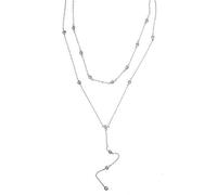 JZWCHQ Multilayer Necklace Lengthen Silver Rose Gold Color Double Layer Necklace 925 Silver Fashion Women Choker