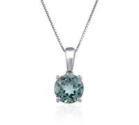 JZWCHQ Natural Blue Gemstone Pendant Necklace For Women Jewelry Round Birthstone