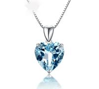 JZWCHQ natural blue s925 45cm necklace pendant for women 925 jewelry topaz gemstone
