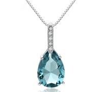 JZWCHQ Natural Blue Topaz Pendant 925 Sterling Silver Carat 45cm Necklace Wedding Pendant women