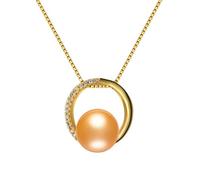 JZWCHQ natural freshwater pearl necklace round zircon pendant high jewelry for women Made in China