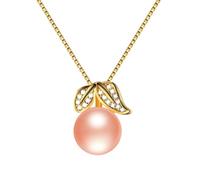 JZWCHQ natural freshwater pearl necklace zircon leaf pendant jewelry color Made in China