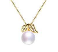 JZWCHQ natural freshwater pearl necklace zircon leaf pendant jewelry color Made in China
