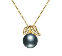 JZWCHQ natural freshwater pearl necklace zircon leaf pendant jewelry color Made in China