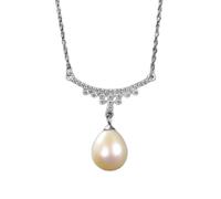 JZWCHQ Natural Freshwater Pearl Pendant Necklaces 925 Sterling Silver Jewelry for Women Dating Christmas