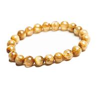 JZWCHQ Natural Gold Rutilated Quartz Titanium Crystal Round Beads Wealthy Women Bracelet 8.5mm AAAA