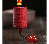 JZWCHQ Natural Purple Gold Cinnabar Crystal Women Necklace Protection Feng Shui Lucky Heart Sutra Bucket Beads Wealth Necklace Ward Off Evil Spirits Talisman Prosperity Good Luck,Big (Color : S)