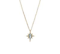 JZWCHQ Necklace 925 Silver Jewelry Light Blue Topaz Classic Design Eight-Pointed Star Pendant Clavicle Chain Gift for Adults, Unisex