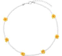 JZWCHQ necklace Accessories Sterling Silver Colorful Beaded For Women, Choker Vintage Boho Daisy Bead Strand Short Necklace, Rainbow Beads Jewelry