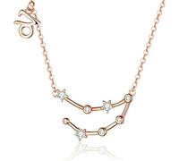 JZWCHQ necklace ConstellatioNecklace, Sterling Silver Star Cubic Zirconia Pendant Exquisite Horoscope Necklaces Astrology For WomeGirls jewelry