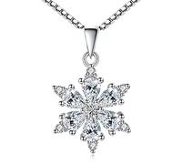 JZWCHQ necklace for women zircon snowflake necklaces pendants box chain choker collares jewelry