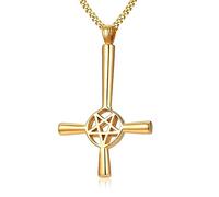 JZWCHQ Necklace Men Pendant Chain Women Gift Inverted Cross Necklaces Upside Down Satan Pendant184