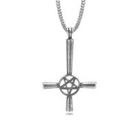 JZWCHQ Necklace Men Pendant Chain Women Gift Inverted Cross Necklaces Upside Down Satan Pendant184