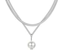 JZWCHQ Necklace Pendant Chain Men Women Jewellery Chain For Women Heart Shape Pendant Double Layer Necklace