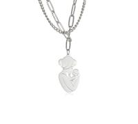 JZWCHQ Necklace Pendant Chain Men Women Jewellery Double Layer Necklace Women Jewelry