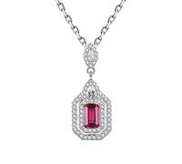 JZWCHQ necklace red gemstone clear crystal pendants fine jewelry accessories