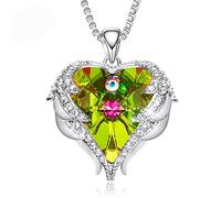 JZWCHQ Necklace Women Long Sweater Chain New Embellished With Crystals Heart Pendant Gift Wings