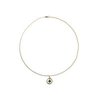 JZWCHQ Necklaces,925 Synthesis Emerald Crystal Geometric Circlecle Cnecklace Women 14K Plating Simple Party Jewelry Gift