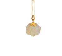 JZWCHQ Necklaces Feng Shui Necklace Natural White Jade Lotus Pendant Good Luck for Women Wealth Pendant Evil Spirits Talisman for Prosperity Money Metaphysical Jewelry Jewelry Gift
