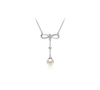 JZWCHQ Necklaces Pearl Necklace 925 Freshwater Pearl Pendant Chain 7-8mm Round Fashion All-match Necklace Jewelry Women's Pendants