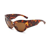 JZWCHQ New 2025 Large Frame Cat's Eye Sunglasses Female Fashion Personality Retro UV400 Large Mirror Leg Sun Glasses