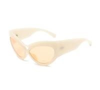 JZWCHQ New 2025 Large Frame Cat's Eye Sunglasses Female Fashion Personality Retro UV400 Large Mirror Leg Sun Glasses