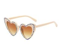 JZWCHQ New 2025 Sexy Diamond Heart Shaped Sunglasses Vintage Heart Shining Sun Glasses Retro UV400 Sunglasses