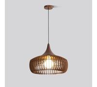 JZWCHQ Nordic Wood Farmhouse Light Fixture Vintage Boho Basket Kitchen Island Hanging Lamp Mid Century Modern Dining Room Chaner for Living Room Bar Counter Dining Table Barn/Log Color (Log Color)
