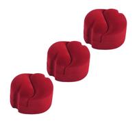 JZWCHQ Ornaments Elegant 3pcs Red Pair Ring Jewelry Box Flannel Case Necklace Earrings Holder for Wedding Present Ornaments