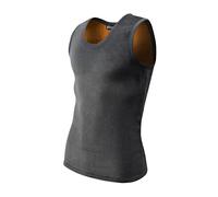 JZWCHQ Padded and Thickened Thermal Vest for Men Winter Sleeveless Plus Size Undershirt Intimate Vest for Christmas (Black 190)
