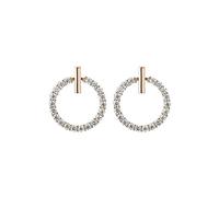 JZWCHQ pavé round rose crystal women's earrings