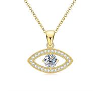 JZWCHQ Pendant Necklace for Women 925 Sterling Silver 1.0ct Round Moissanite Protection Jewelry Amulet Gift