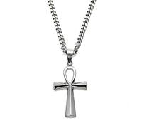 JZWCHQ Pendants Necklaces Stainless Steel Men Jewelry Gold Color Key Of Life Cross Vintage Pendant Dropshipping