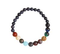 JZWCHQ Planet Bracelet Men Women Natural Stone Chakra Galaxy Solar Bracelet Couple Lovers Bracelets Gifts (Metal Color : Women 6mm 8mm)