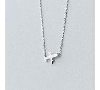 JZWCHQ Pure 925 Sterling Silver Cute Matt Airplane Plane Pendant Necklaces For Women Female Necklaces