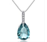 JZWCHQ Pure Natural Blue Topaz Pendant 925 Carat Necklace Colgantes Pndant For Women