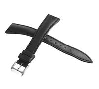 JZWCHQ Raymond Weil 16mm Black Leather Silver-tone Stainless Steel Buckle Watch Band Strap V2.15