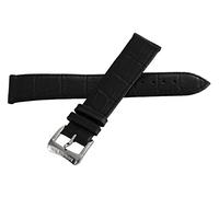 JZWCHQ Raymond Weil 18mm Black Leather Silver Stainless Steel Buckle Watch Band Strap