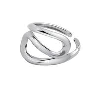 JZWCHQ Regular Twisted Statement Adjustable Open Ring for Women Silver Plated Geometric Linear Abstract Hug Expandable Wrap Finger Rings Comfort Fit Fashion Birthda Holiday Y2K Jewelry Size 7-12
