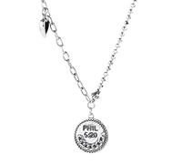 JZWCHQ Retro Hip-Hop Style Necklace Accessories Simple Love Pendant Autumn Winter Sweater Chain Thai, 48+5cm