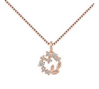 JZWCHQ Rose Necklace Round Diamond Pendant For Women Wedding Topaz Gemstone Jewelry Pendant