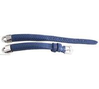JZWCHQ RSW Women's Blue Lizard Leather Watch Band Strap with Silver Clasp Lug & Buckle 8mm
