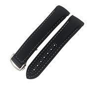 JZWCHQ Rubber Nylon Leather Watchband 20Mm 22Mm 19Mm 21Mm Fit for Seamaster Planet Ocean Diver 300 Orange Silicone Watch Strap/Black/20Mm