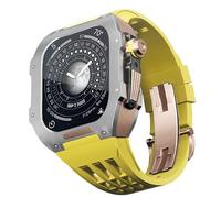 JZWCHQ Rubber Strap Bezel Titanium Alloy Mod Kit,For SE/4/5/6 Series Watch Replacement Accessories,Stainless Steel Watch Case Rubber Band,For Iwatch 44mm Series Upgrade