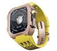JZWCHQ Rubber Strap Bezel Titanium Alloy Mod Kit,For SE/4/5/6 Series Watch Replacement Accessories,Stainless Steel Watch Case Rubber Band,For Iwatch 44mm Series Upgrade