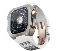 JZWCHQ Rubber Strap Bezel Titanium Alloy Mod Kit,For SE/4/5/6 Series Watch Replacement Accessories,Stainless Steel Watch Case Rubber Band,For Iwatch 44mm Series Upgrade