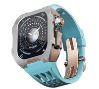 JZWCHQ Rubber Strap Bezel Titanium Alloy Mod Kit,For SE/4/5/6 Series Watch Replacement Accessories,Stainless Steel Watch Case Rubber Band,For Iwatch 44mm Series Upgrade