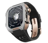 JZWCHQ Rubber Strap Bezel Titanium Alloy Mod Kit,For SE/4/5/6 Series Watch Replacement Accessories,Stainless Steel Watch Case Rubber Band,For Iwatch 44mm Series Upgrade