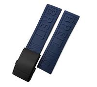 JZWCHQ Rubber Watchband 22Mm 24Mm for Superocean Heritage Avenger Challenger Woven Silicone Waterproof Soft Watch Strap/Blue Black Letters/22Mm