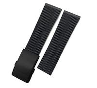 JZWCHQ Rubber Watchband 22Mm 24Mm for Superocean Heritage Avenger Challenger Woven Silicone Waterproof Soft Watch Strap/Red Silver Letters/24Mm